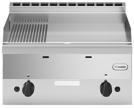 Modular Fun 600 600 mm gas bakplaat glad-geribbeld aardgas