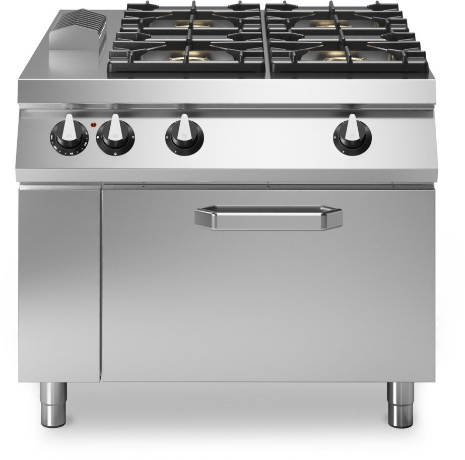 Modular Roc 1100 gasfornuis 4-pits emaille met elek oven R110/100CFGEB