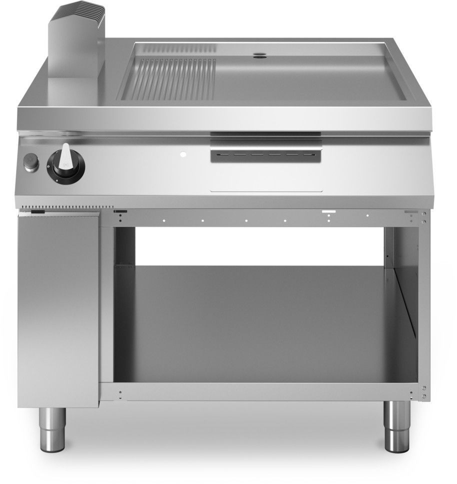 Modular Roc 1100 1000mm gas bakplaat glad-geribbeld staal open