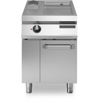 Modular Roc 1100 600 mm elektrische bakplaat geribbeld chroom met deur