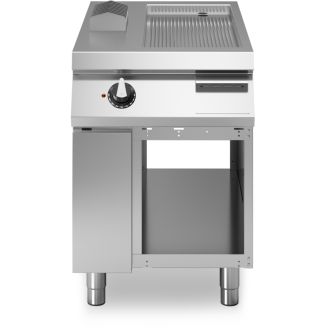 Modular Roc 1100 600 mm elektrische bakplaat geribbeld chroom open