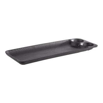 EMGA melamine serveerplateau 41x15cm met sausbakjes