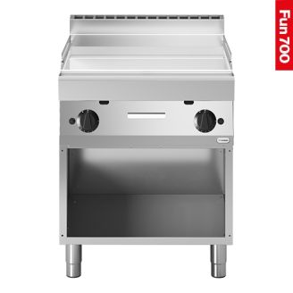 Modular Fun 700 gas bakplaat 700 mm glad chroom open aardgas