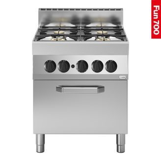 Modular Fun 700 4-pits gas fornuis met oven aardgas 700 mm