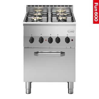 Modular Fun 600 600 mm gas fornuis met elektrische oven 4 zones