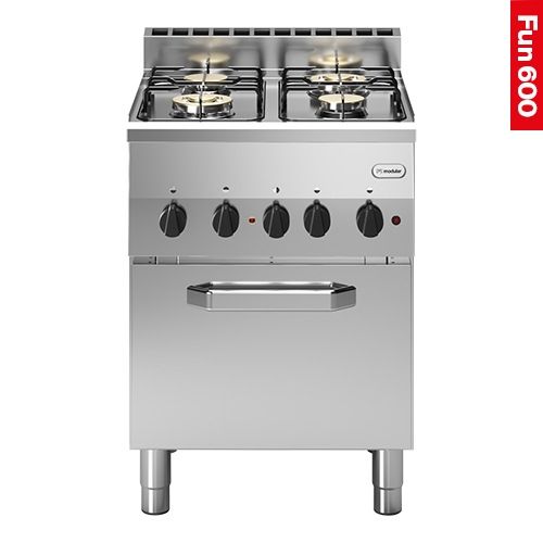 Modular Fun 600 600 mm gas fornuis met elektrische oven 4 zones
