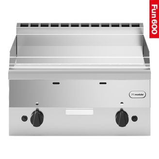 Modular Fun 600 600 mm gas bakplaat glad chroom aardgas