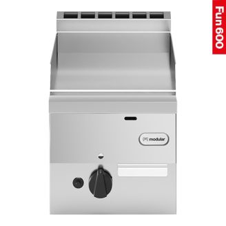 Modular Fun 600 300 mm gas bakplaat glad chroom aardgas