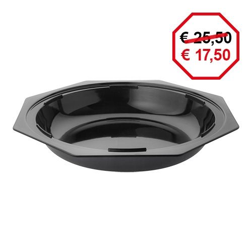 Serveerschaal rond - zwart melamine - Ø 43 cm