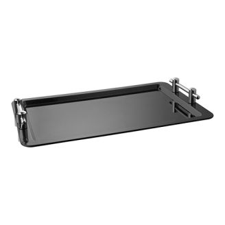 EMGA Serveerplateau stapelbaar zwart polycarbonaat - 53x32,5 cm