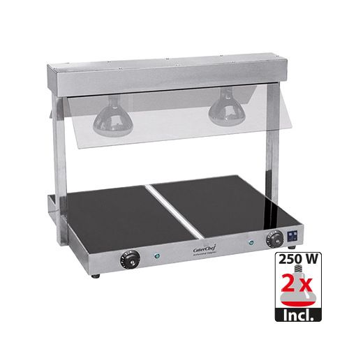 CaterChef warmhoudplaat met warmhoudbrug - 2x 1/1 GN