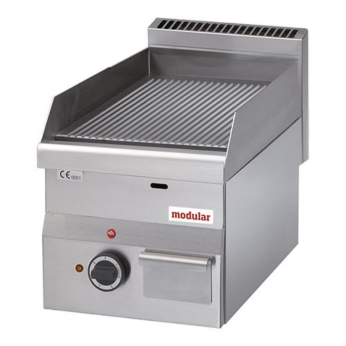 Modular 600 bak-/grillplaat geribbeld elektrisch - tafelmodel