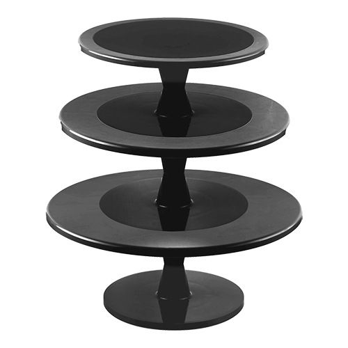 Silikomart Taartstandaard met draaivoet - 3 étages - zwart