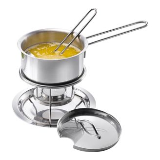 Sauspan met waxine-rechaud