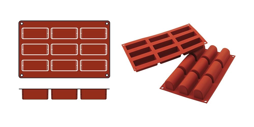 Silikomart Bakmat 1/3 GN blister verpakking midi bûche