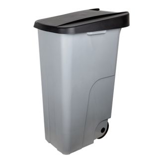Afvalcontainer - verrijdbaar - 600094, zwart - 110 liter, afm. 420x570x880 mm. (bxdxh)