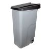 Afvalcontainer - verrijdbaar - 600094, zwart - 110 liter, afm. 420x570x880 mm. (bxdxh)
