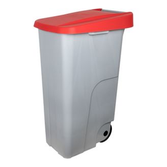 Afvalcontainer - verrijdbaar - 600093, rood - 110 liter, afm. 420x570x880 mm. (bxdxh)