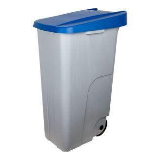 Afvalcontainer - verrijdbaar - 600090, blauw - 110 liter, afm. 420x570x880 mm. (bxdxh)