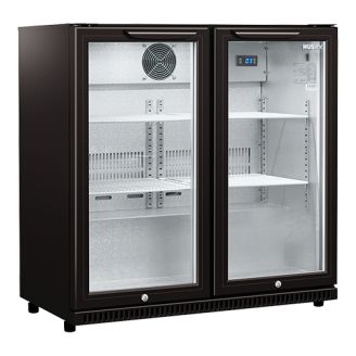Husky bardisplay glasdeuren - 186 liter, zwart
