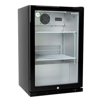 Husky bardisplay glasdeur - 130 liter, zwart