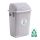 Afvalbak met tuimeldeksel 50 liter wit