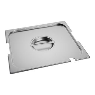 RVS Deksel met lepel en greepuitsparing 2/3 GN