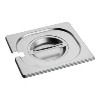 RVS Deksel met lepeluitsparing 1/6 GN