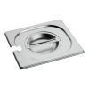 RVS Deksel met lepeluitsparing 1/6 GN