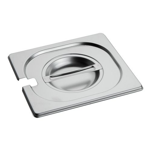 RVS Deksel met lepeluitsparing 1/6 GN