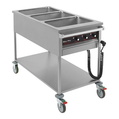 MaxPro bain-marie wagen - 3x 1/1 GN