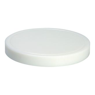 Snijplank polyethyleen rond diam. 370 mm met geul - wit