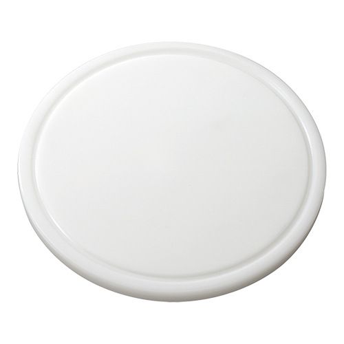 Snijplank polyethyleen rond diam. 300 mm met geul - wit