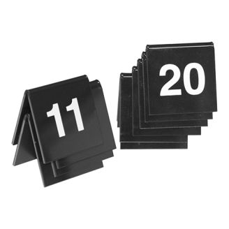 Tafelnummer set 11 -t/m 20 zwart