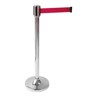 Afzetpaal RVS met snelband ROOD