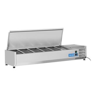 Coolhead opzetkoelvitrine - 6x 1/4 GN - RVS klapdeksel