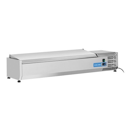 Coolhead opzetkoelvitrine - 6x 1/4 GN - RVS klapdeksel