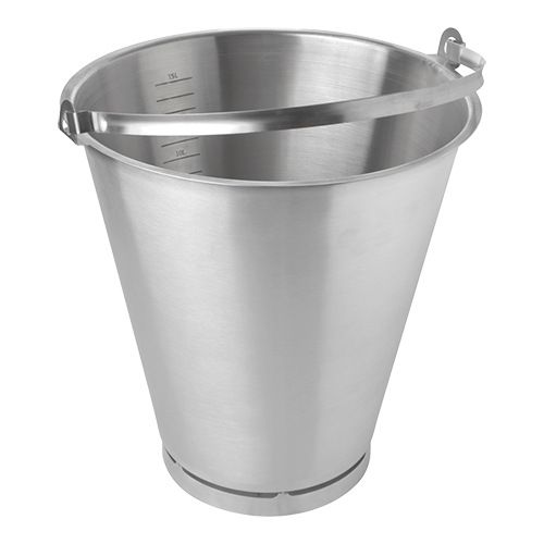 Emmer 15l RVS stootrand maatverdeling