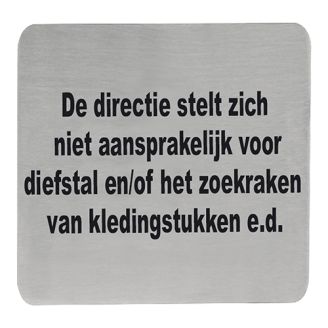 Tekstplaatje Q de directie...