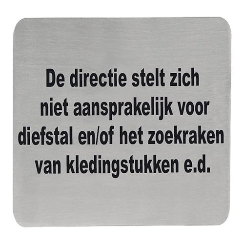 Tekstplaatje Q de directie...