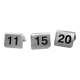 RVS tafelnummer set 11 -t/m 20