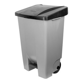 Pedaalafvalbak verrijdbaar 80 liter