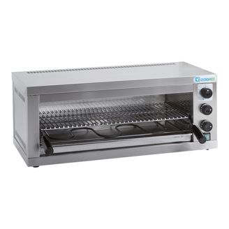 Technoinox elektrische 2-zone salamander werkrooster hoogte instelbaar