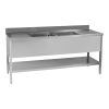 Spoeltafel 2000 mm 2 spoelbakken
