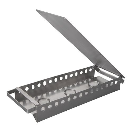 Schotelwarmer 3 pits RVS/aluminium 175x480 mm
