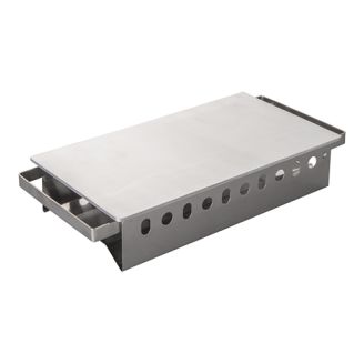 Schotelwarmer 2 pits RVS/aluminium 175x370 mm