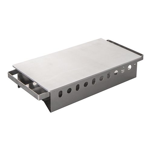 Schotelwarmer 2 pits RVS/aluminium 175x370 mm