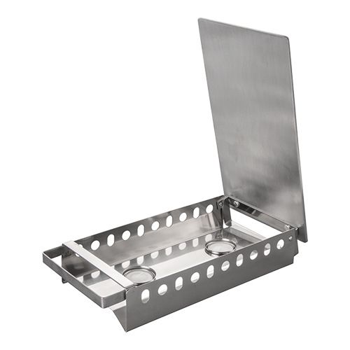 Schotelwarmer 2 pits RVS/aluminium 175x370 mm