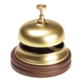 EMGA Receptiebel - Ø 11 CM - Houten voet - Messing