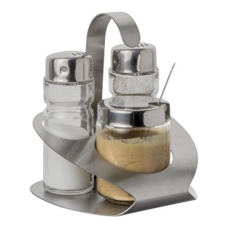 RVS ProSup Menage 3-delig peper, zout en mosterd